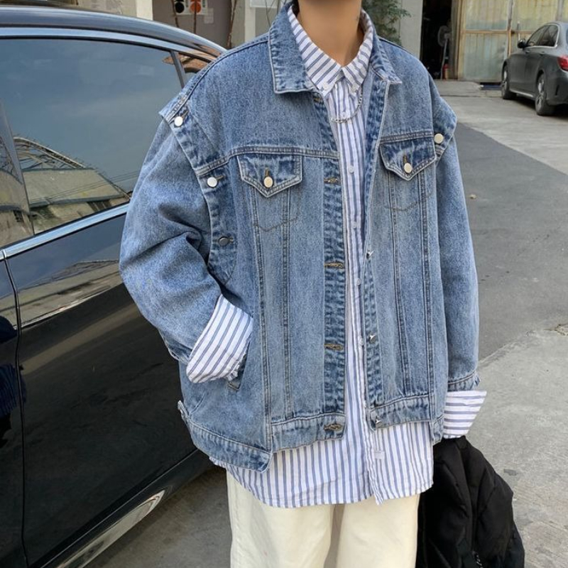 Street Fashion Jeans Men - Casual Button Loose Male Jean Coats