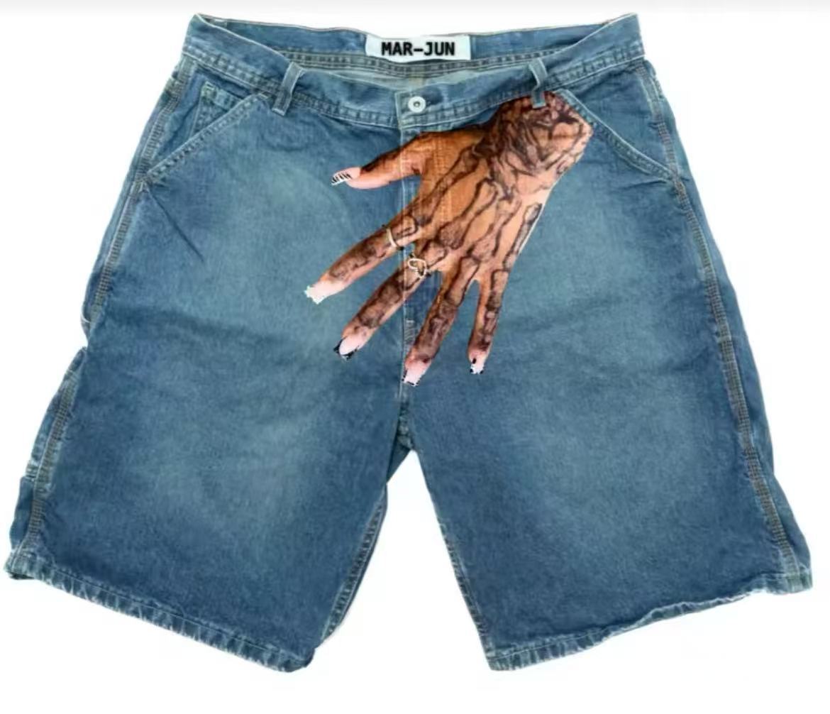 Street Fashion Harajuku - Y2K Baggy Denim Shorts vintage Finger