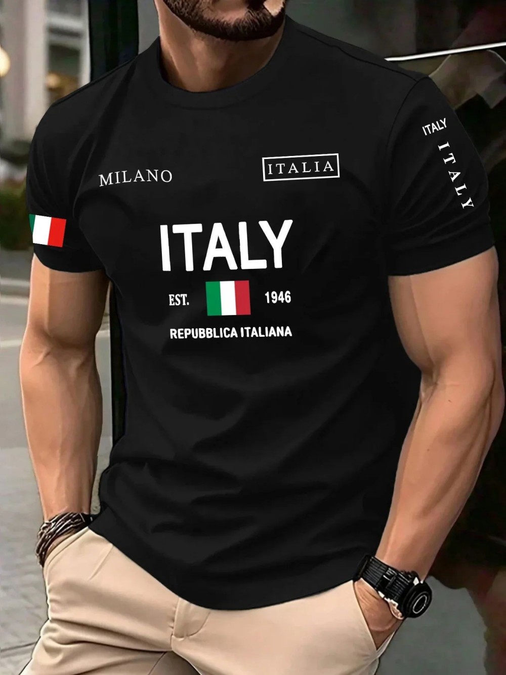 Street Fashion Milan - European and American men's summer Milan