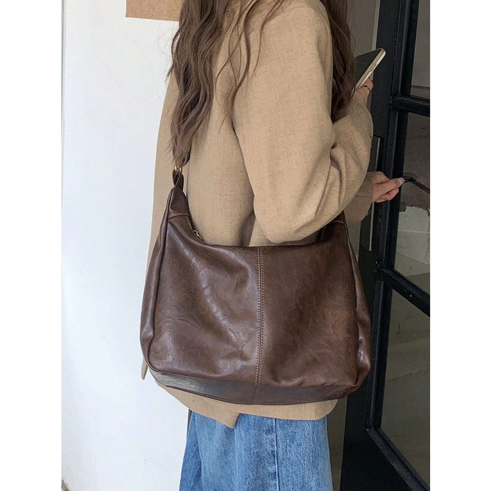 Street Fashion Korean - Maillard Retro Crossbody Bag For Women,