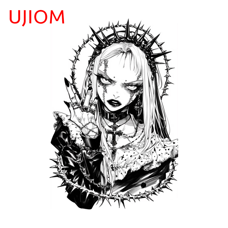 Street Fashion Graffiti - UJIOM Gothic Girl Black White Sticker