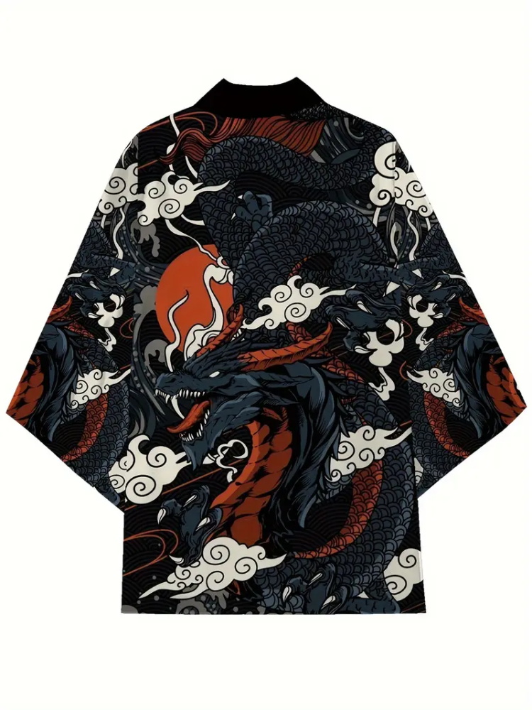 Street Fashion Kimono - Men's Fashion Japanese Summer Kimono Dragon