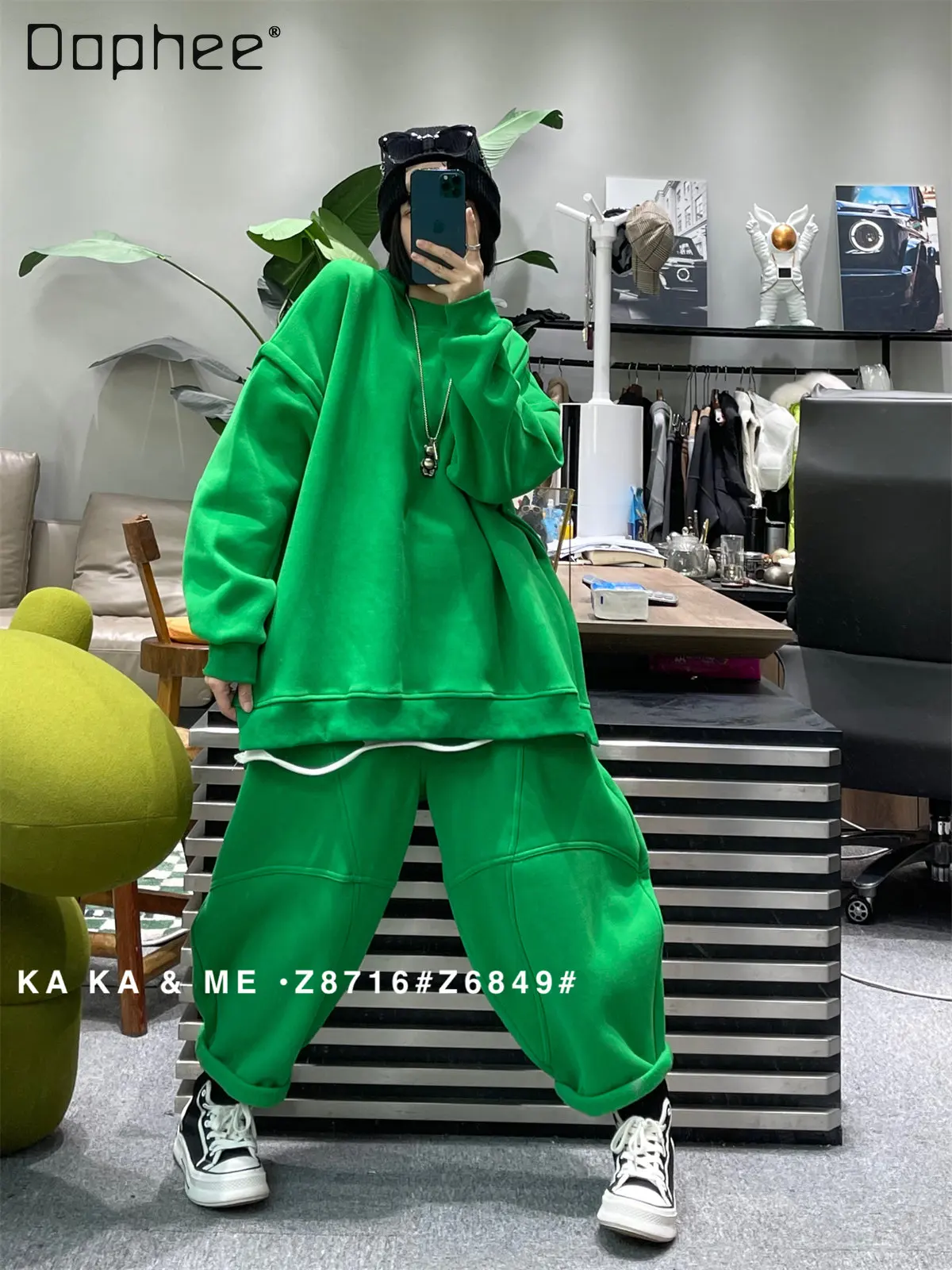 Street Fashion Hoodie - Winter Casual Fashion Set Women's Loose