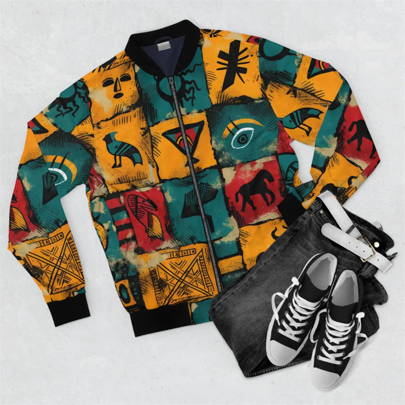 Street Fashion Graffiti - New Men's Jacket African Style Graffiti
