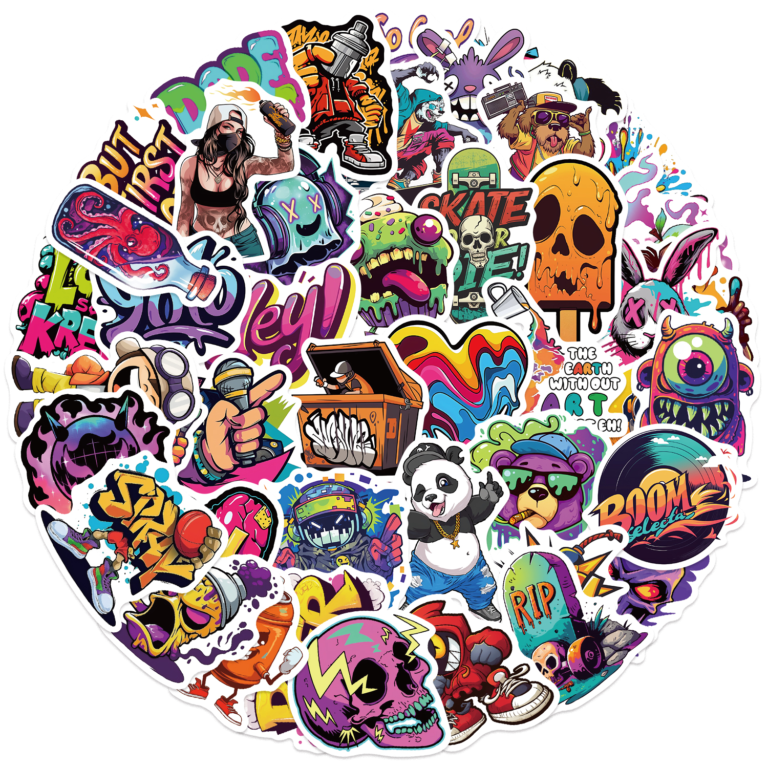 50pcs Fashion Personalized Str - Street Fashion Graffiti 评论和价格