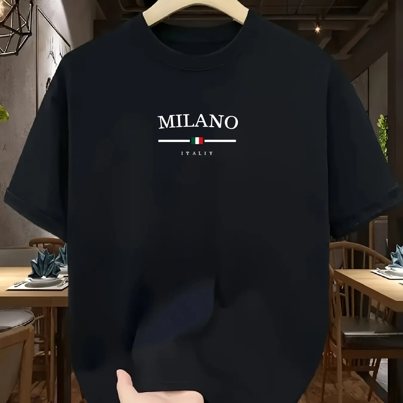 Men's 100% Pure Cotton T-Shirt - Street Fashion Milan 评论和价格