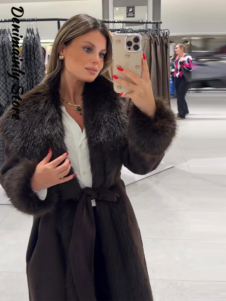 Fashion Luxury Faux Fur Trimme - Street Fashion Winter 2025 评论和价格
