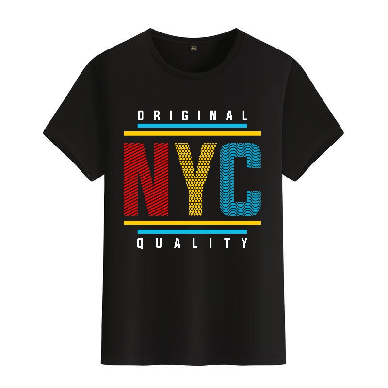 Men's Black Round-Neck Short-S - Street Fashion Nyc 评论和价格