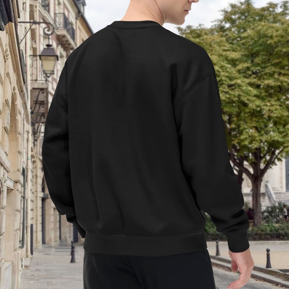 Men's Black Crew Neck Sweatshi - Street Fashion Nyc 评论和价格