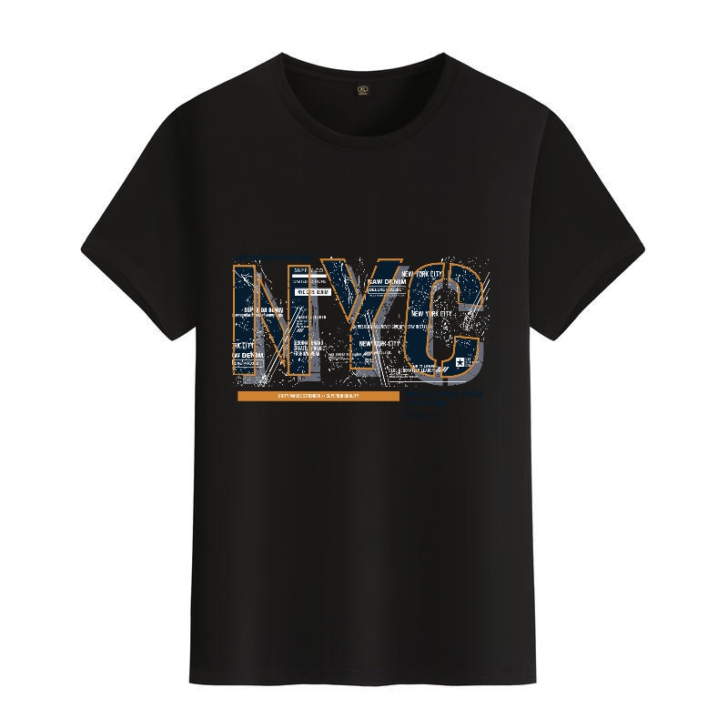 Men's Black Round-Neck Short-S - Street Fashion Nyc 评论和价格