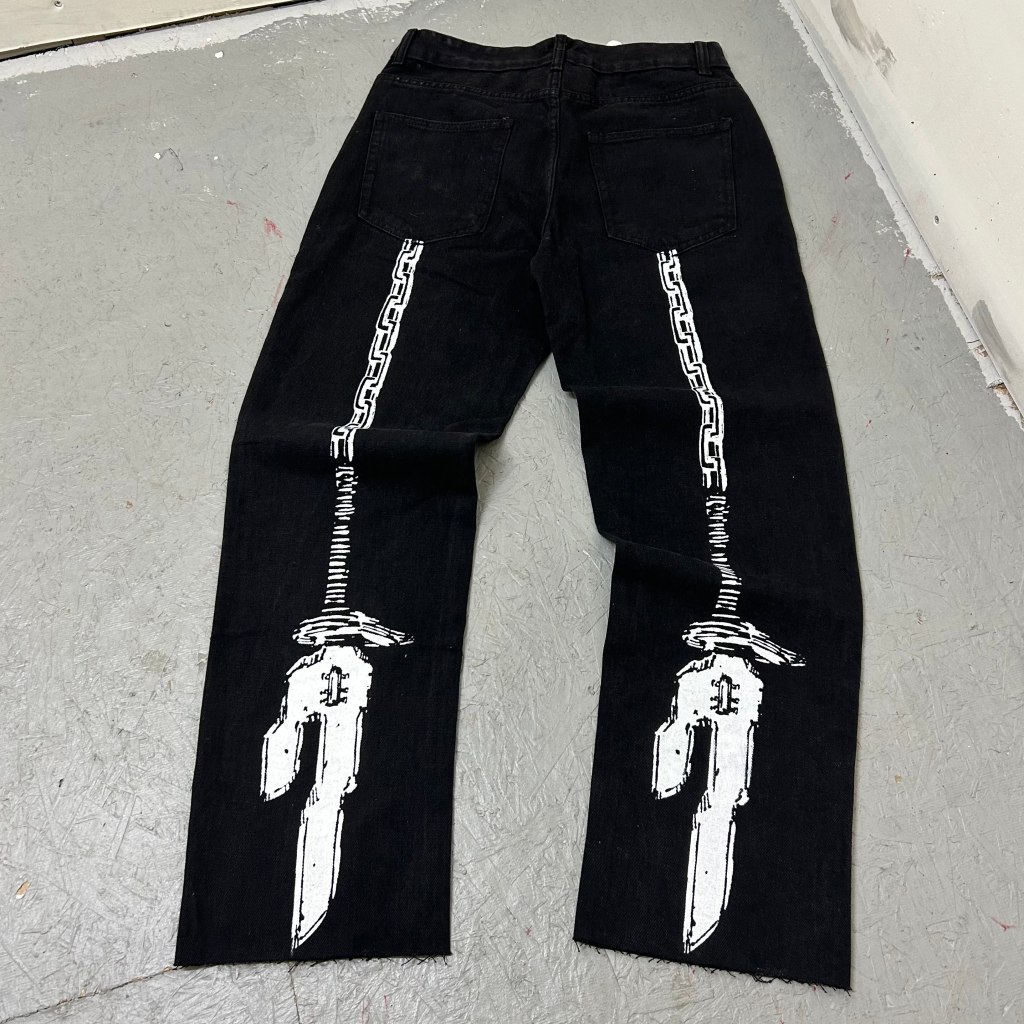 Harajuku anime characters prin - Street Fashion Jeans Men 评论和价格