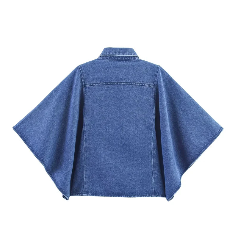 Vintage Denim Shirt for Women  - Street Fashion Kimono 评论和价格