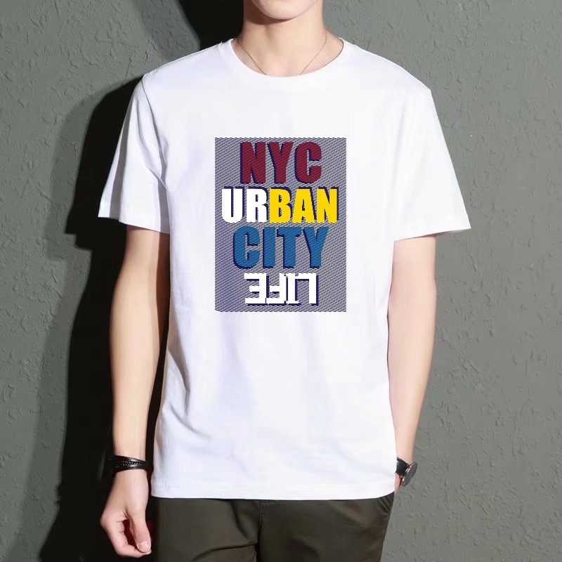 Men's Black Round-Neck Short-S - Street Fashion Nyc 评论和价格