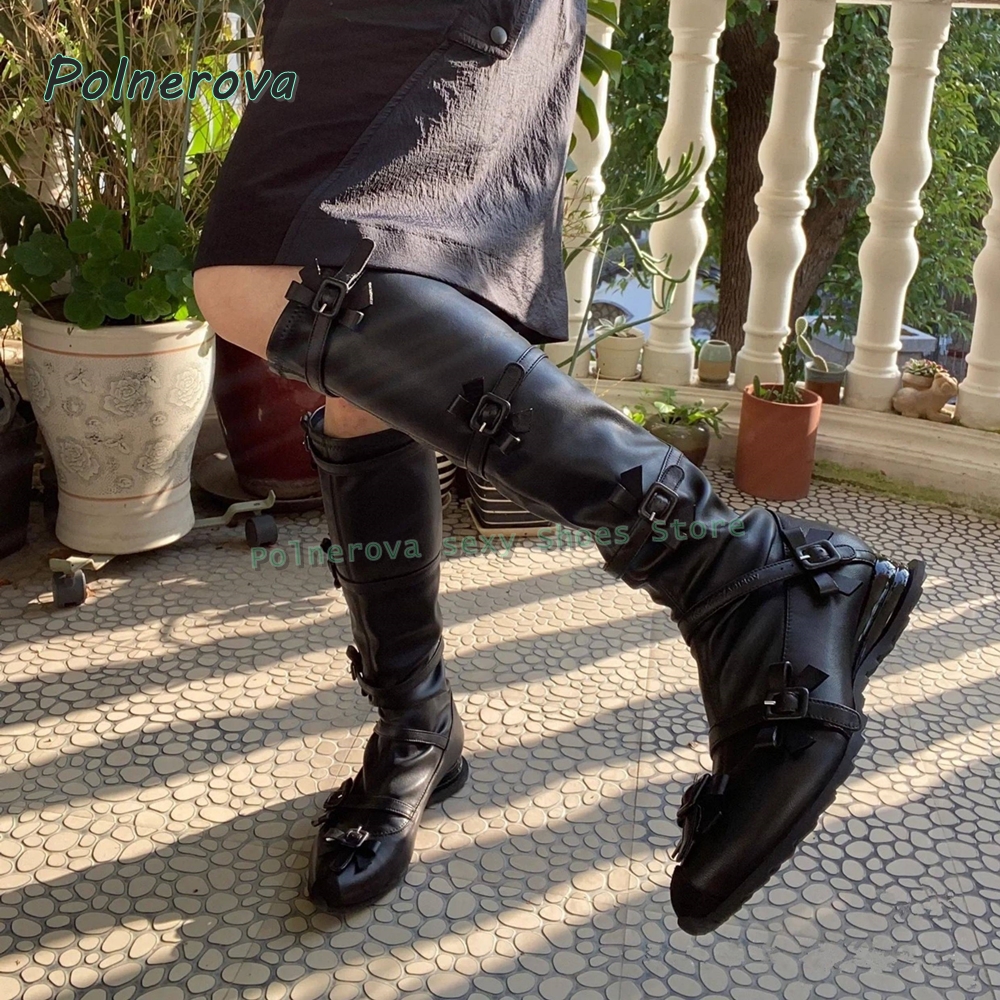 Black Bowknot Fashion Long Boo - Girl Fashion Street 评论和价格