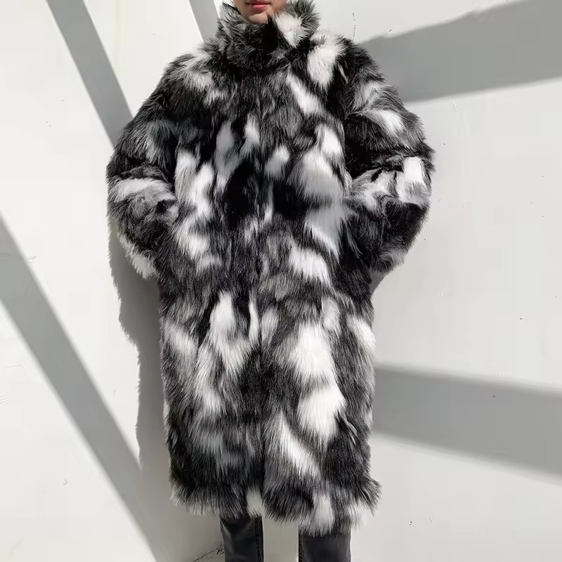 Winter Hip Hop Long Faux Fur C - Street Fashion Korean 评论和价格