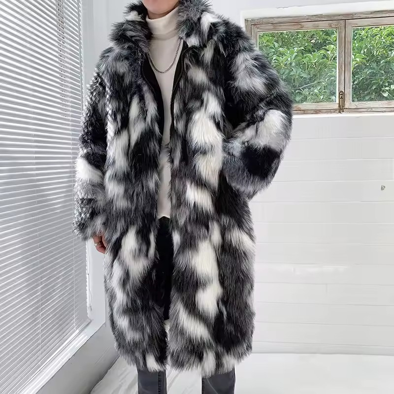 Winter Hip Hop Long Faux Fur C - Street Fashion Korean 评论和价格