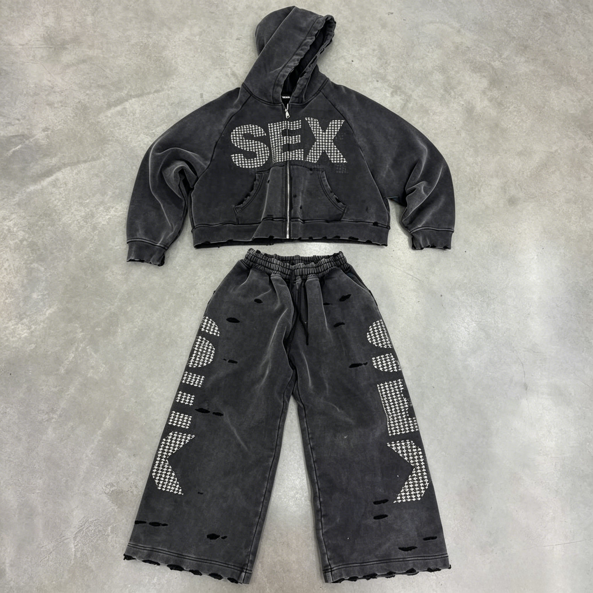 Y2K Sex Hoodie Set Oversized R - Street Fashion Harajuku 评论和价格