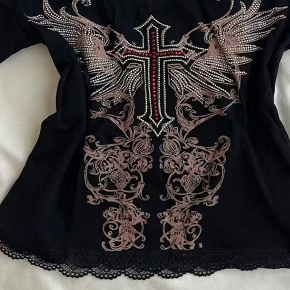 Y2K 90S Black Fake Two-Piece B - Girl Fashion Street 评论和价格