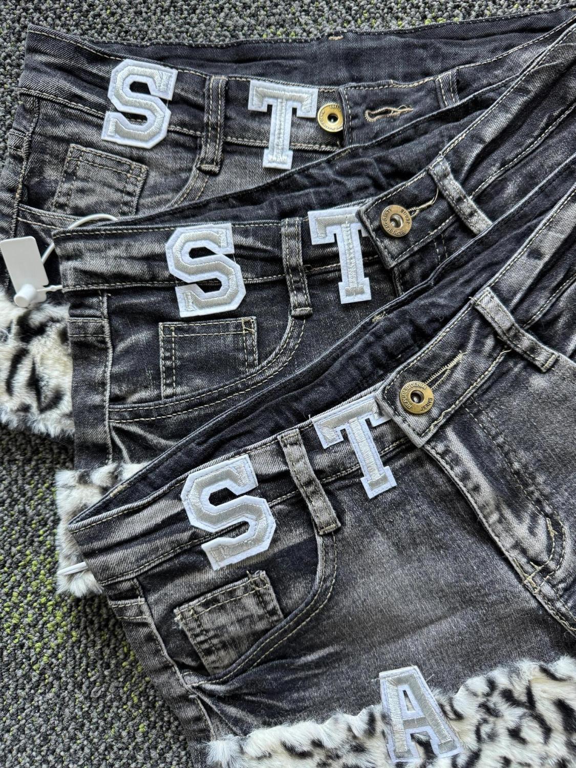 Y2k Embroidered Patch Denim Sh - Street Fashion Harajuku 评论和价格