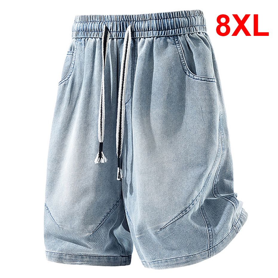 Plus Szie 8XL Denim Shorts Men - Street Fashion Jeans Men 评论和价格