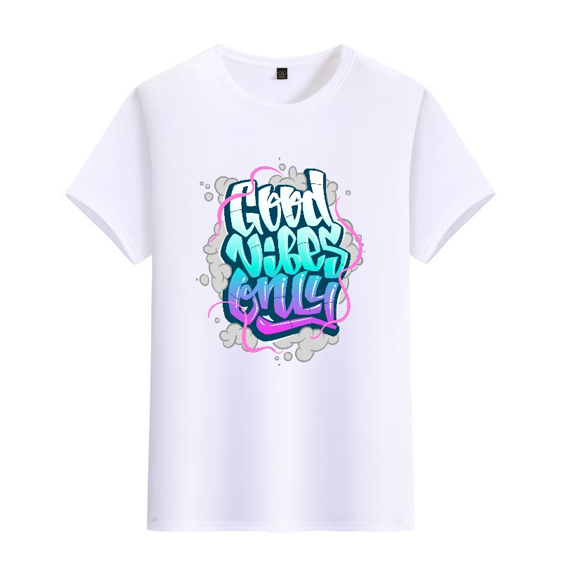 Men's Black Round-Neck Short-S - Street Fashion Graffiti 评论和价格