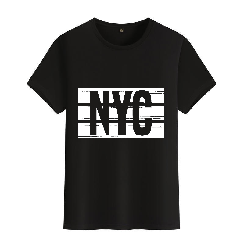 Men's Black Round-Neck Short-S - Street Fashion Nyc 评论和价格