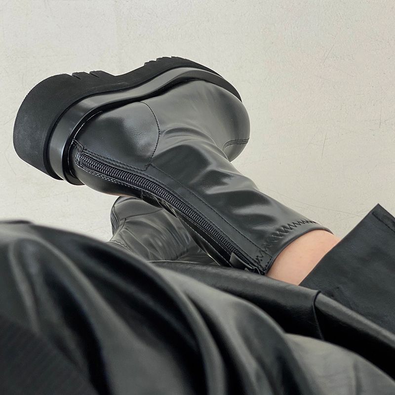 Chunky Heel Women Elastic Shor - Street Fashion Winter 2025 评论和价格