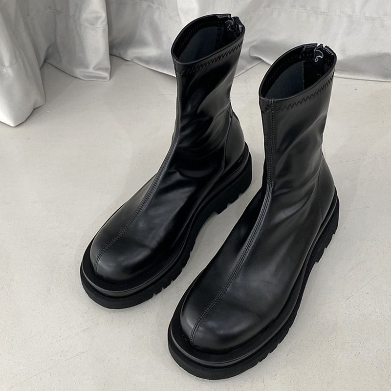 Chunky Heel Women Elastic Shor - Street Fashion Winter 2025 评论和价格