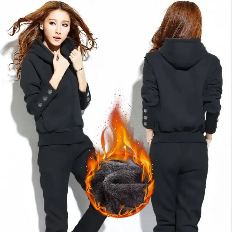 Winter 2 Pieces Sets Hooded Pl - Street Fashion Korean 评论和价格