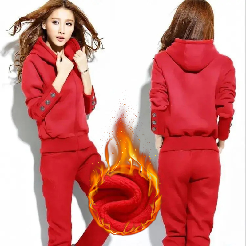 Winter 2 Pieces Sets Hooded Pl - Street Fashion Korean 评论和价格
