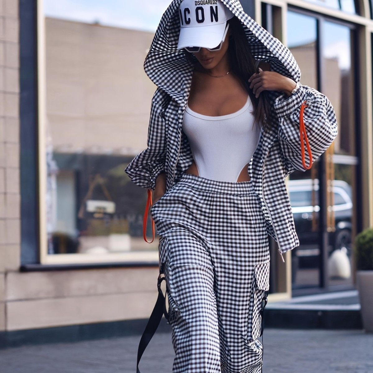 Spring Autumn Casual Plaid Pri - Street Fashion Hoodie 评论和价格