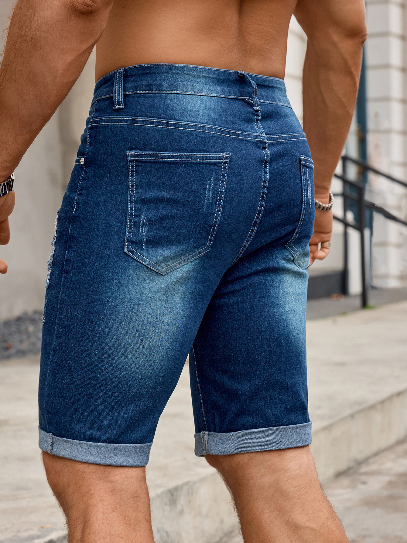 Men Denim Trousers Jeans Short - Street Fashion Jeans Men 评论和价格