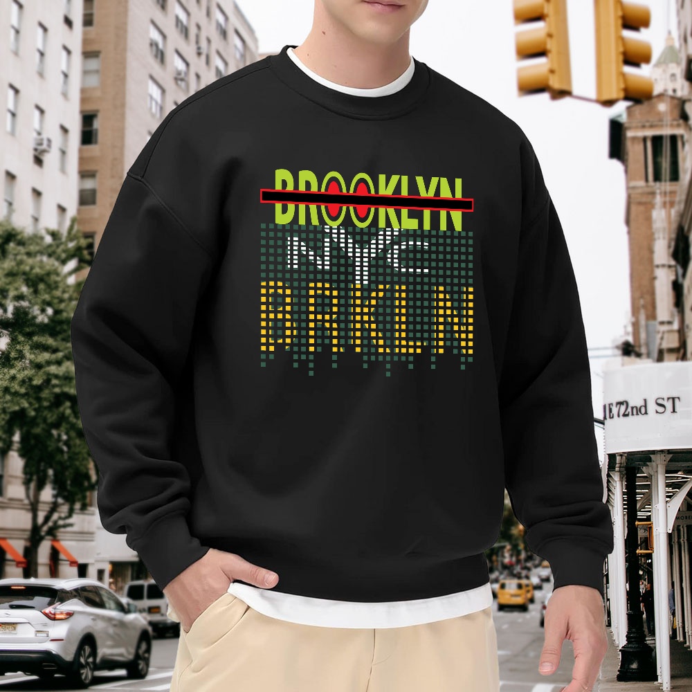 Men's Black Crew Neck Loose Sw - Street Fashion Nyc 评论和价格