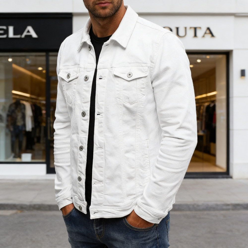 Spring Autmn Men's Denim Jacke - Street Fashion Jeans Men 评论和价格