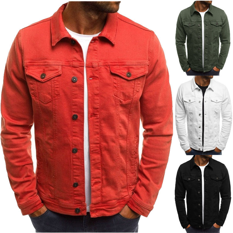 Spring Autmn Men's Denim Jacke - Street Fashion Jeans Men 评论和价格