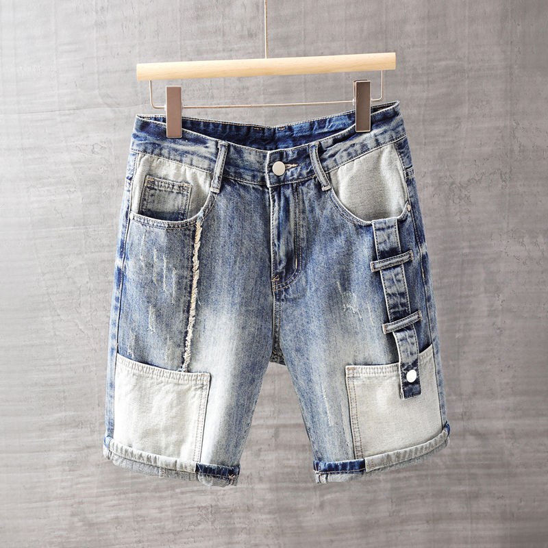 Men's Short Jeans Pants with P - Street Fashion Jeans Men 评论和价格