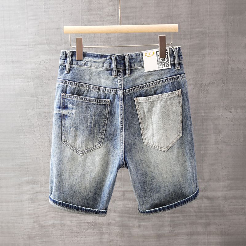 Men's Short Jeans Pants with P - Street Fashion Jeans Men 评论和价格