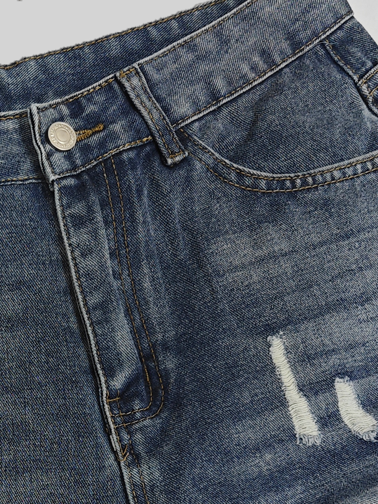 Light Blue Denim Shorts Men's  - Street Fashion Jeans Men 评论和价格