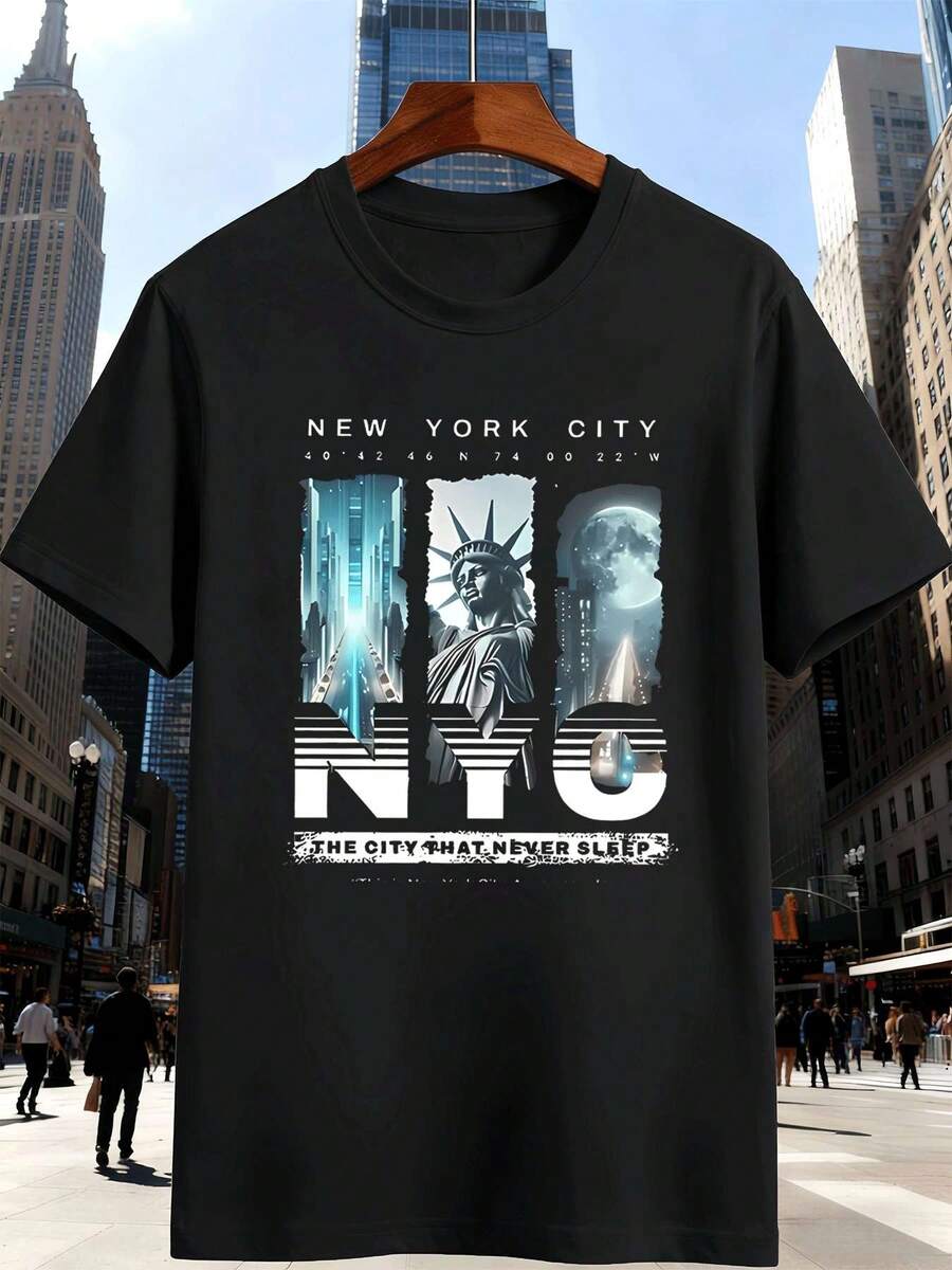 NYC Statue Liberty Graphic Bla - Street Fashion Nyc 评论和价格