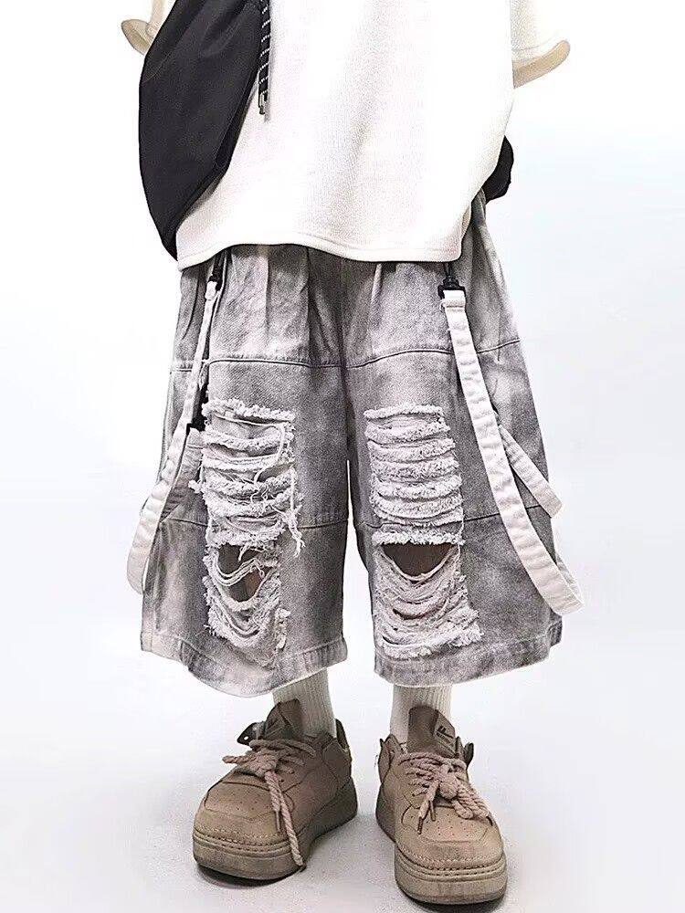 Retro Hip-hop Men's Ripped Jea - Street Fashion Jeans Men 评论和价格