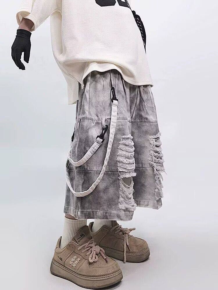 Retro Hip-hop Men's Ripped Jea - Street Fashion Jeans Men 评论和价格