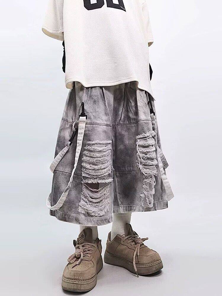 Retro Hip-hop Men's Ripped Jea - Street Fashion Jeans Men 评论和价格