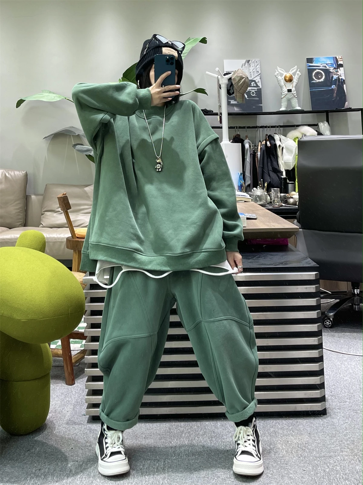 Winter Casual Fashion Set Wome - Street Fashion Hoodie 评论和价格