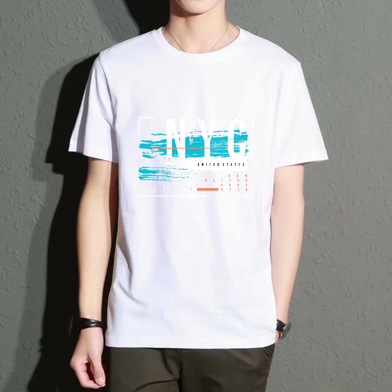 Men's Black Round-Neck Short-S - Street Fashion Nyc 评论和价格